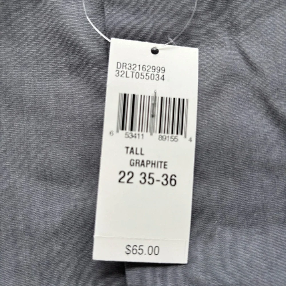 Unlisted Kenneth Cole Dress Shirt Mens 5X Graphite Tall Fit Professional NWT $65